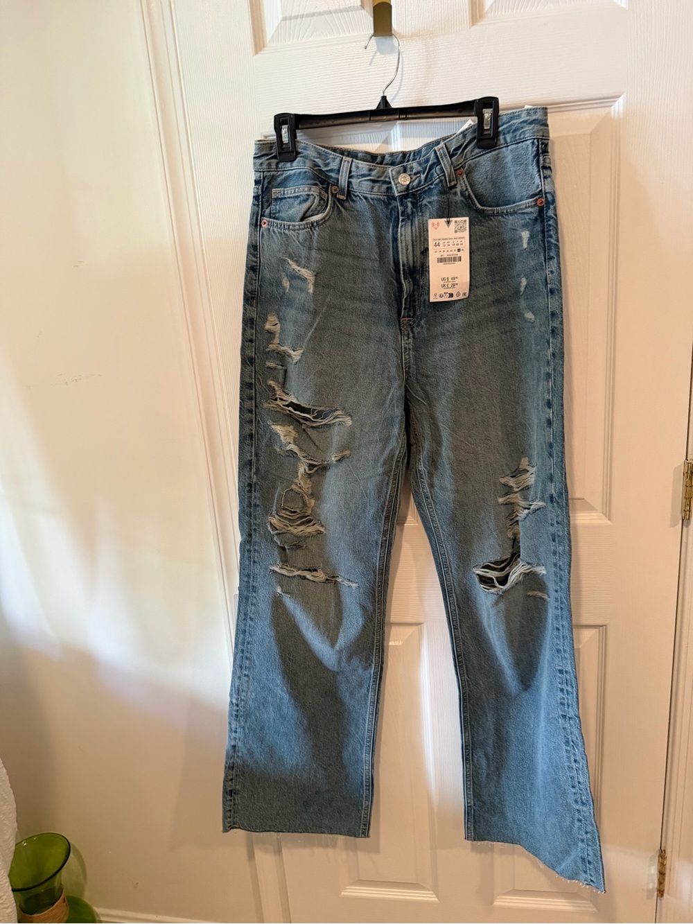 Zara Wide Leg Light Blue Denim Jeans